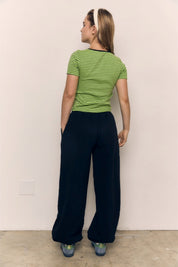 Green Striped Basic Tee