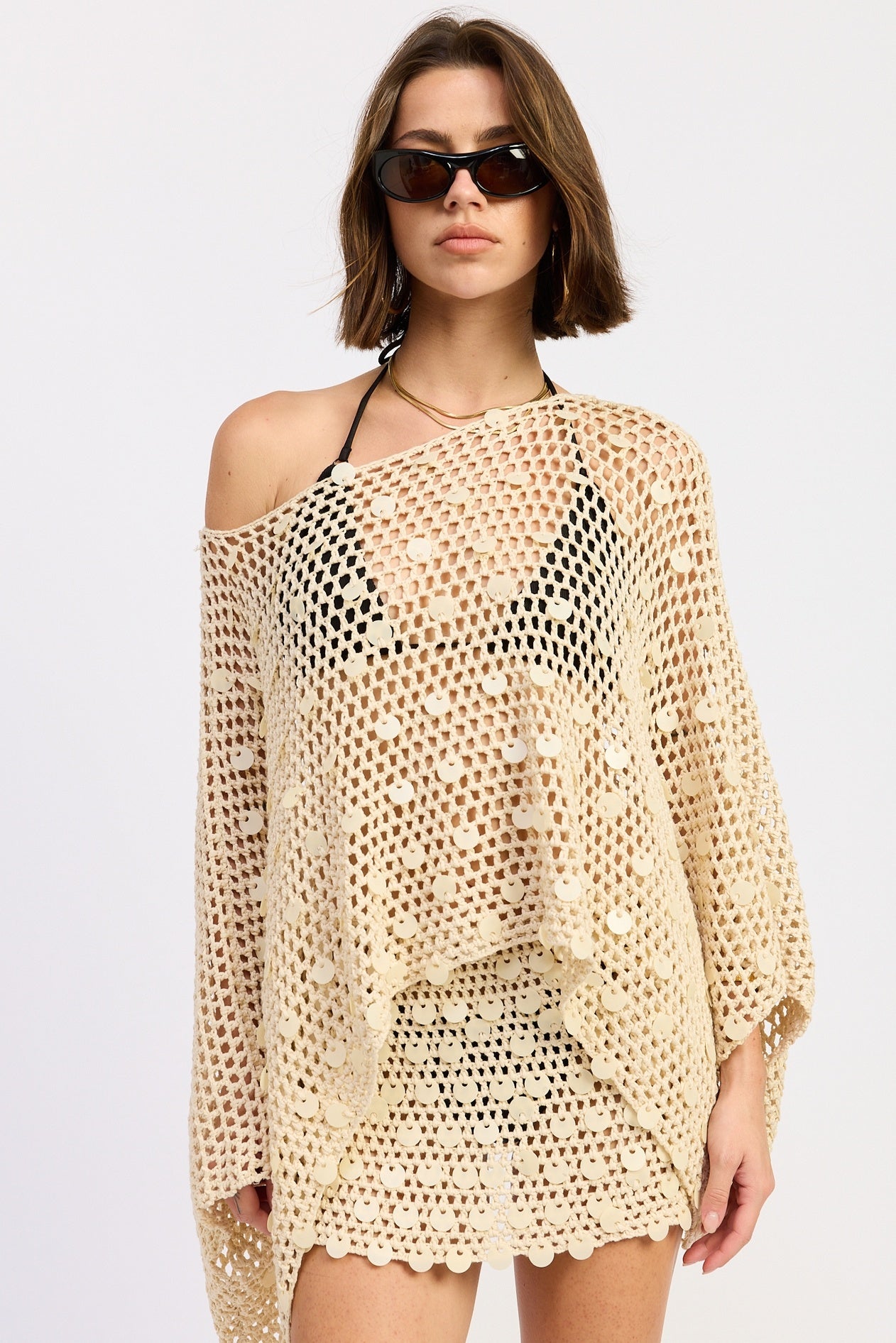 Sequin Crochet Poncho