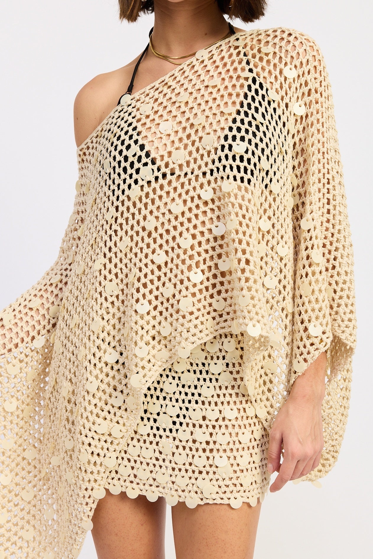 Sequin Crochet Poncho