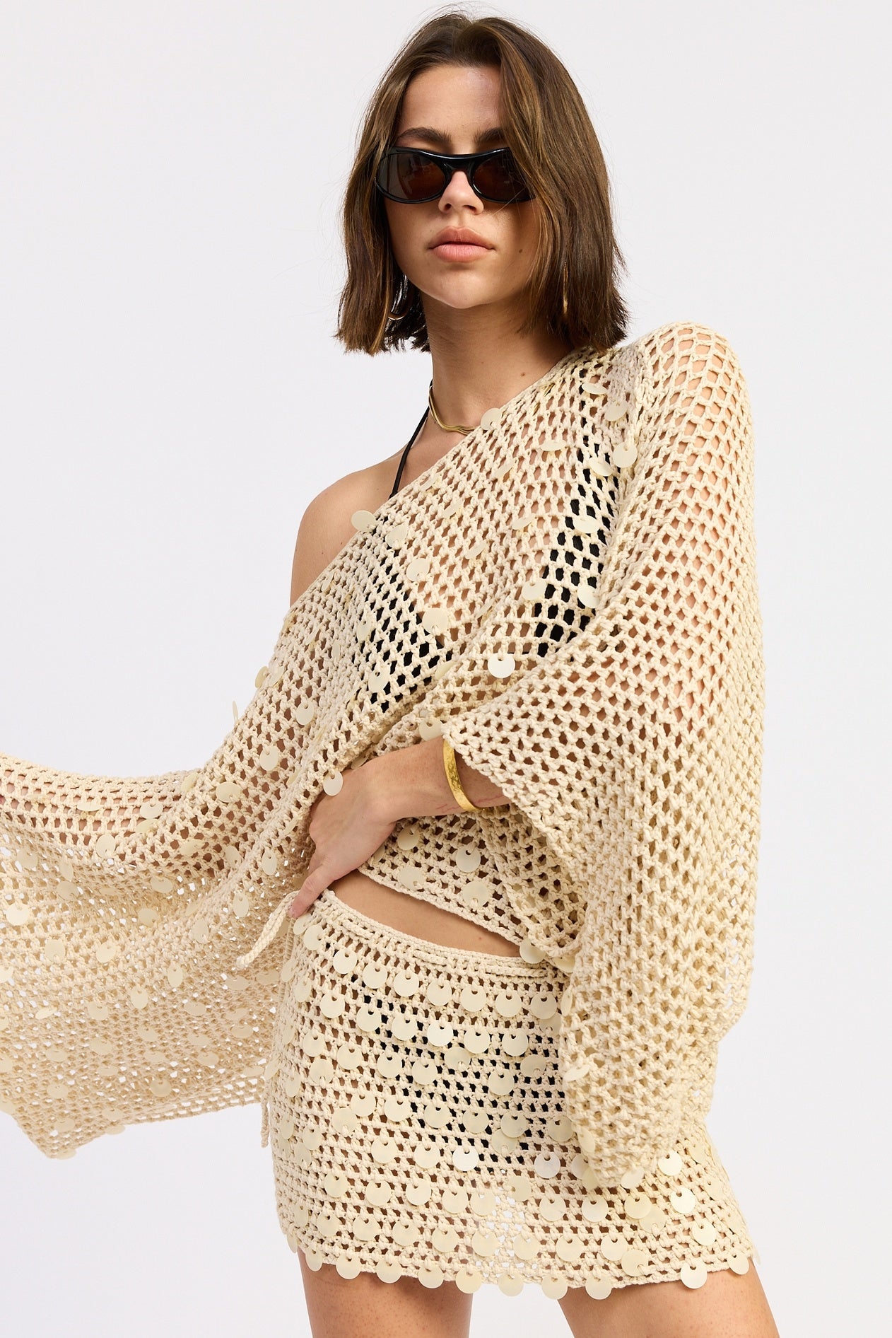 Sequin Crochet Poncho