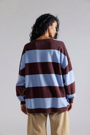 Perwinkle Classic Wide Stripe Crew
