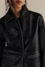 Black Hera Vegan Leather Jacket