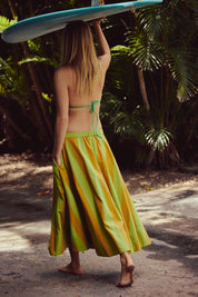 Retro Stripe Lowen Midi Skirt