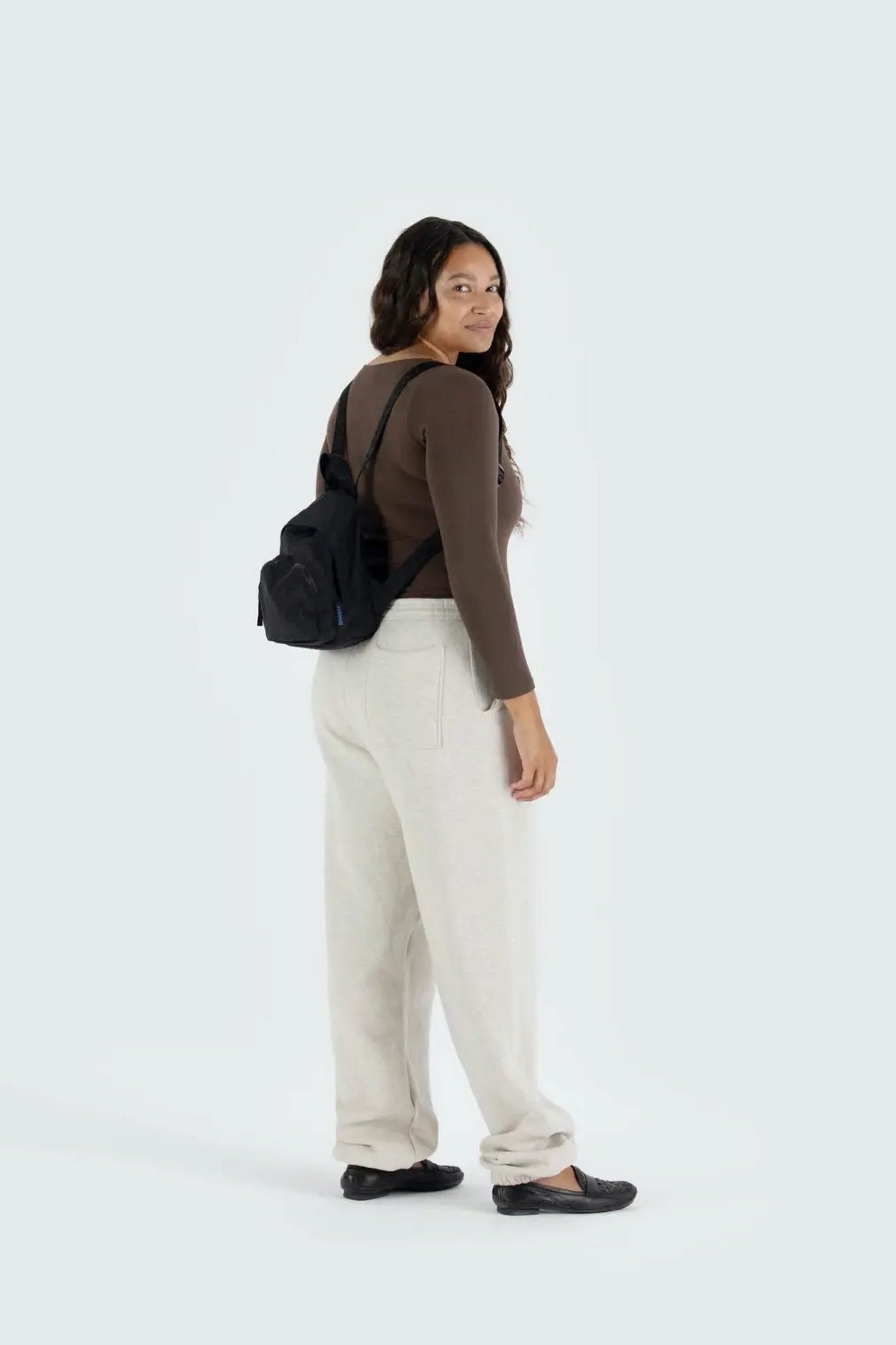 fabi mini black backpack Black Mini Nylon Backpack – Prism Boutique