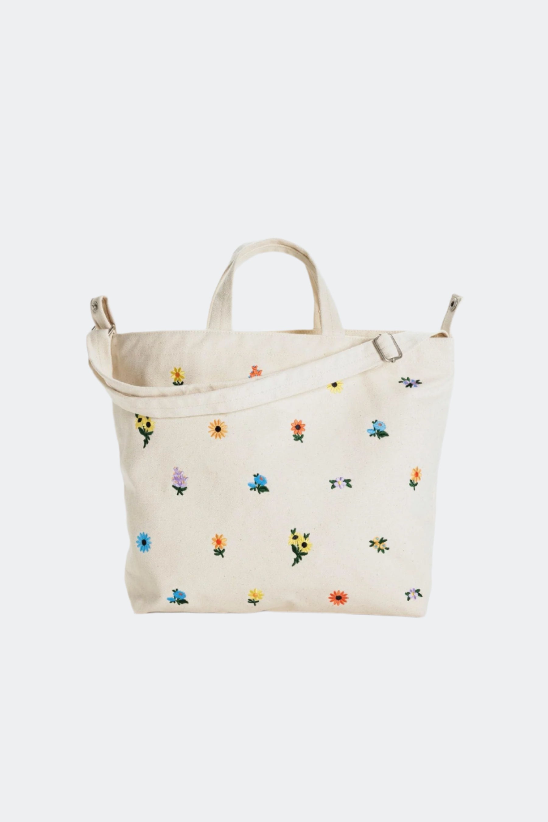Embroidered Ditsy Floral Zip Duck Bag