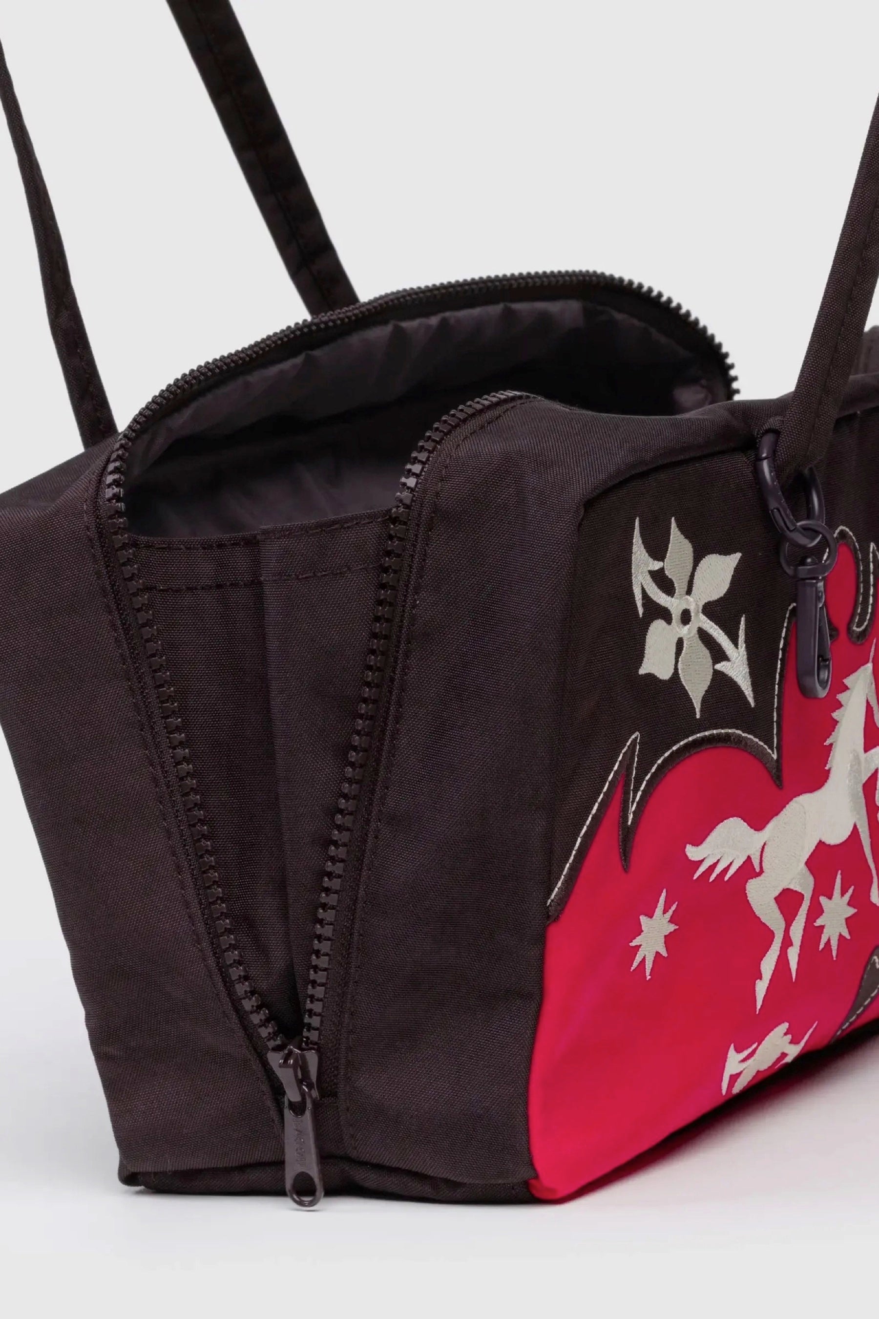 Western Applique Nylon Bowler Bag