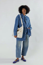 Embroidered Ditsy Floral Zip Duck Bag