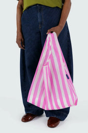 Pink Painted Stripe Baggu