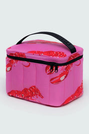 Pink Lobster Puffy Lunch Bag