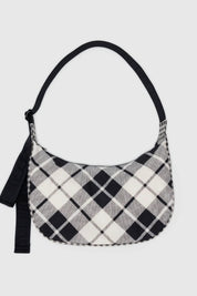 Mixed Plaid Medium Crescent Bag