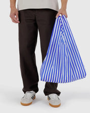 Blue Painted Stripe Baggu