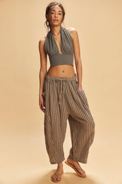 Charcoal Striped Quinn Pant