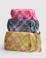 Star Plaid 3D Zip Set