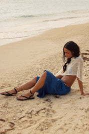 Black Waverly Whipstitch Thong