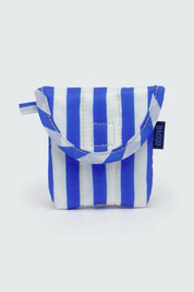 Blue Painted Stripe Puffy Earbuds Case