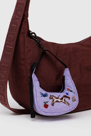 Embroidered Pony Crescent Bag Charm