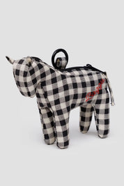 Black & White Gingham Horse Charm