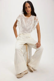 Ivory Days End Linen Pant