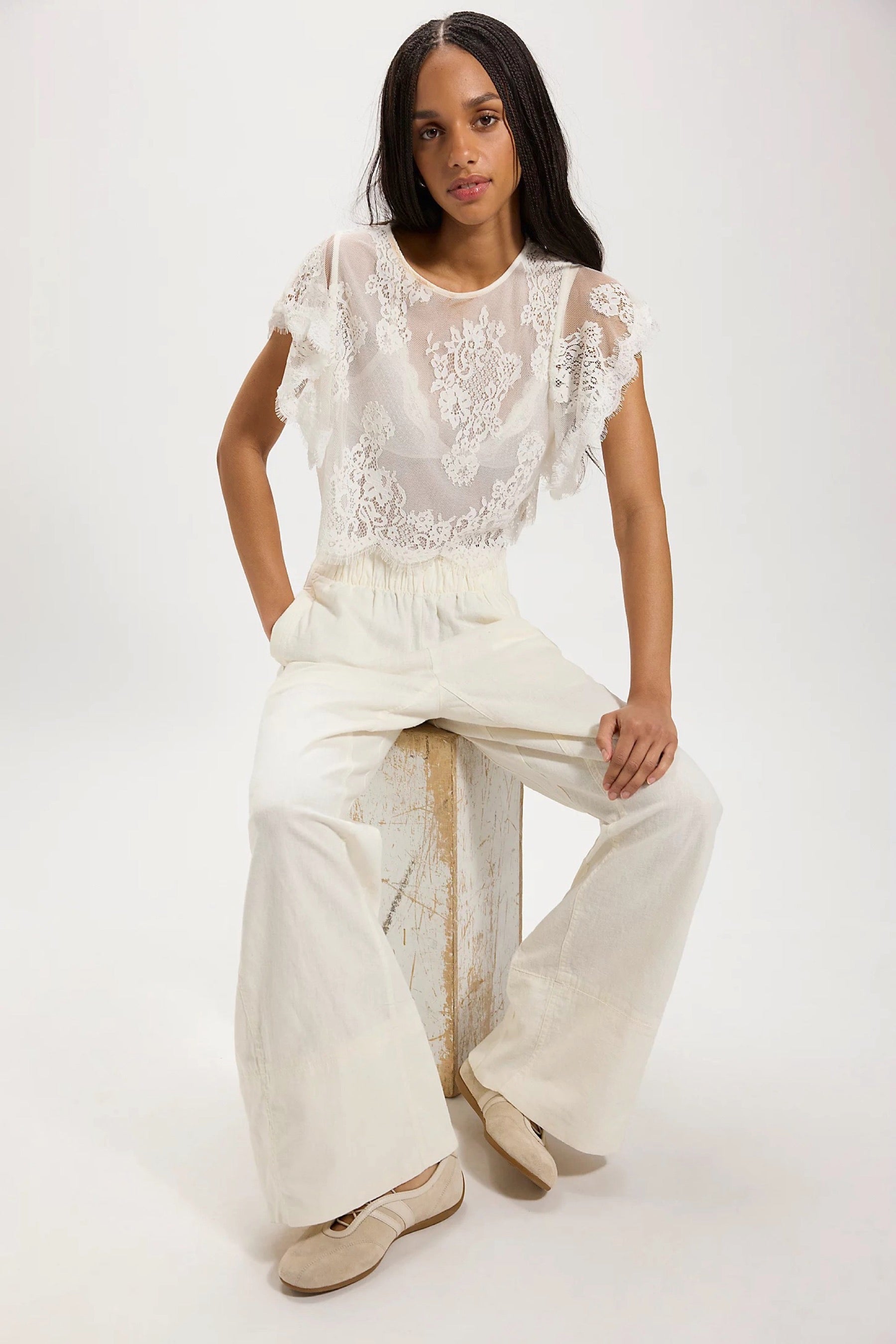 Ivory Days End Linen Pant