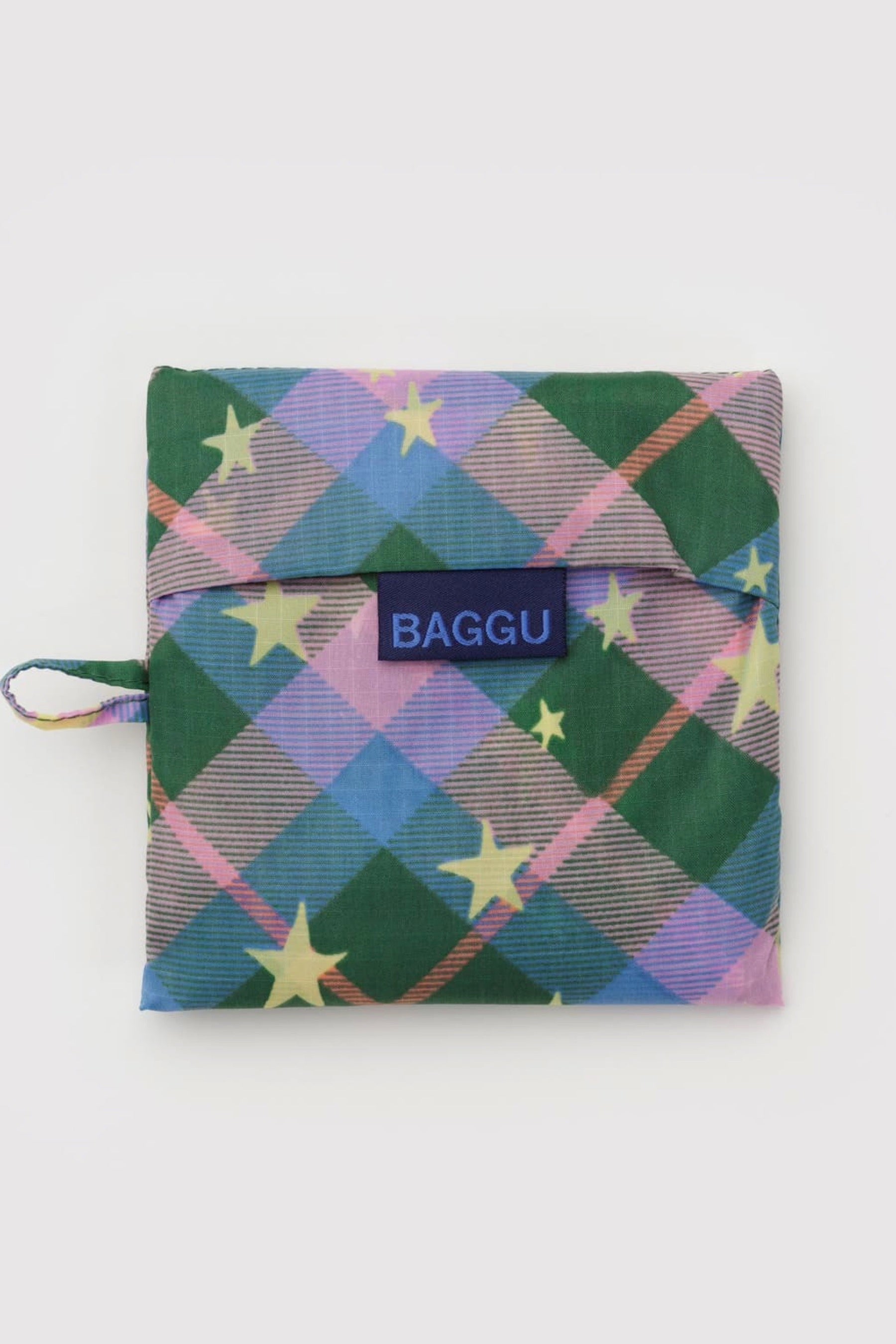 Green Star Plaid Baggu