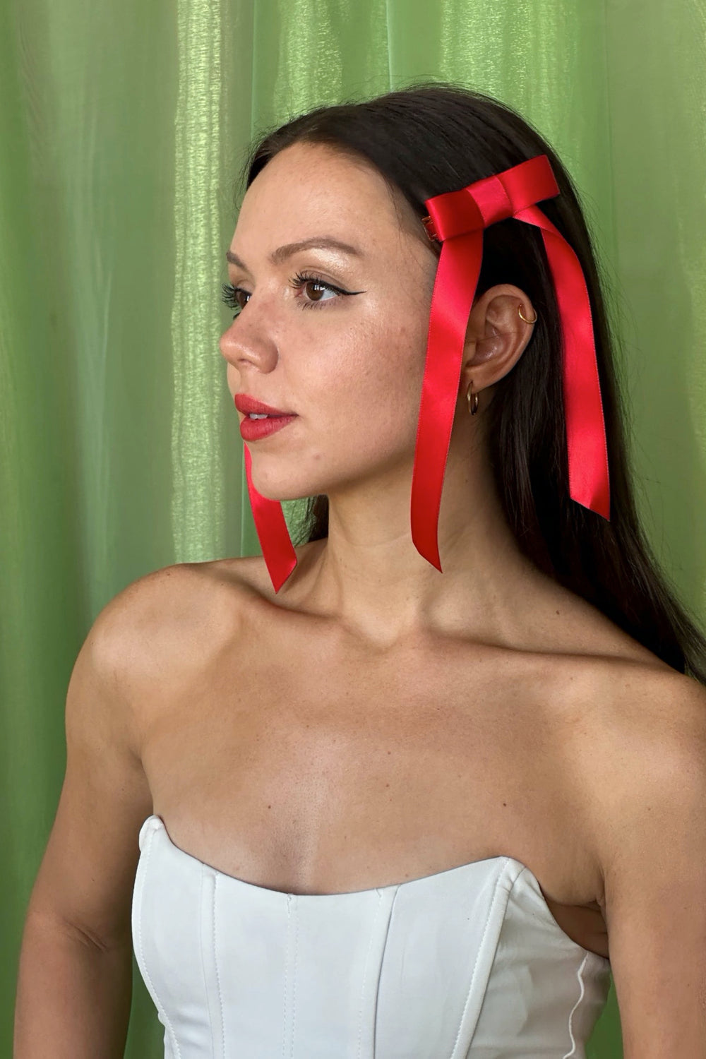Red Bow Clip Duo