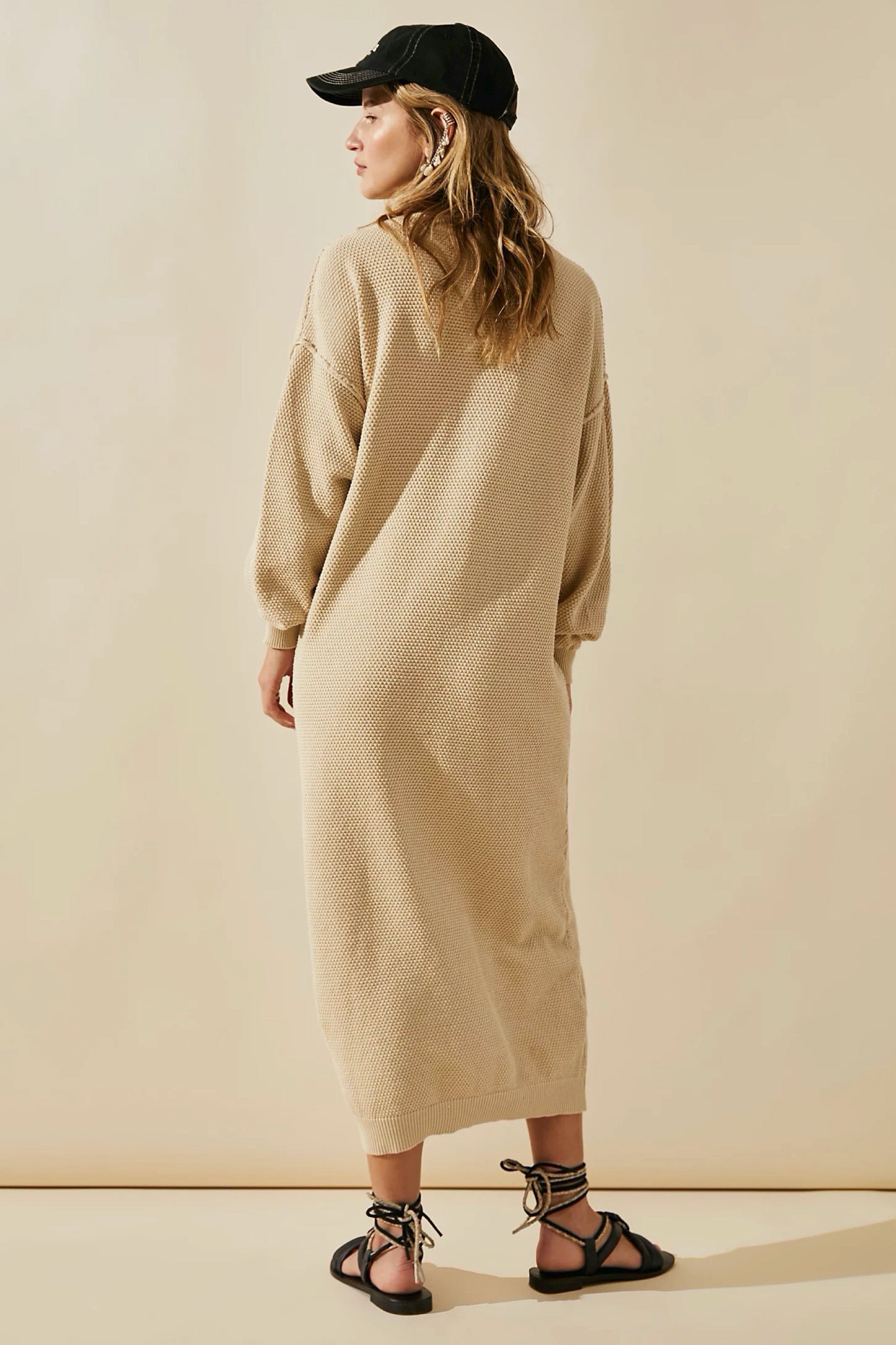 hailee sweater midi dress Free People Hailee Sweater Midi - Smoked Pink