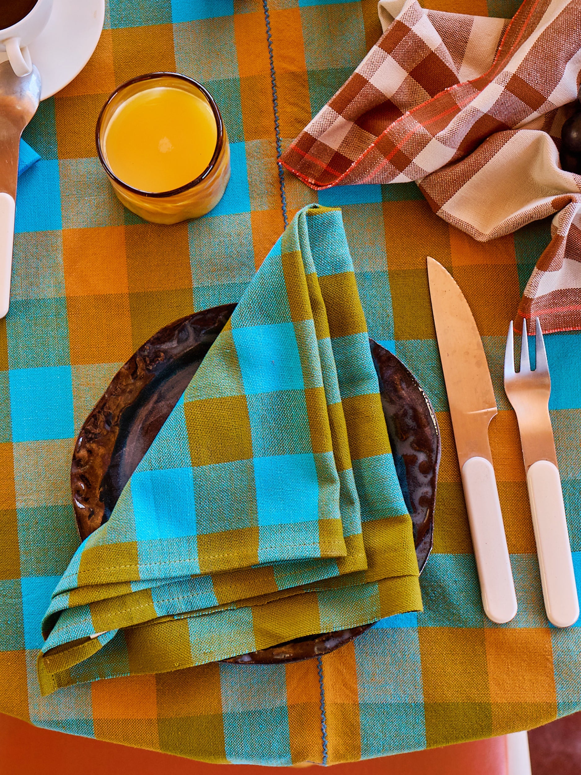 Big Gingham Napkin Pair - Pond