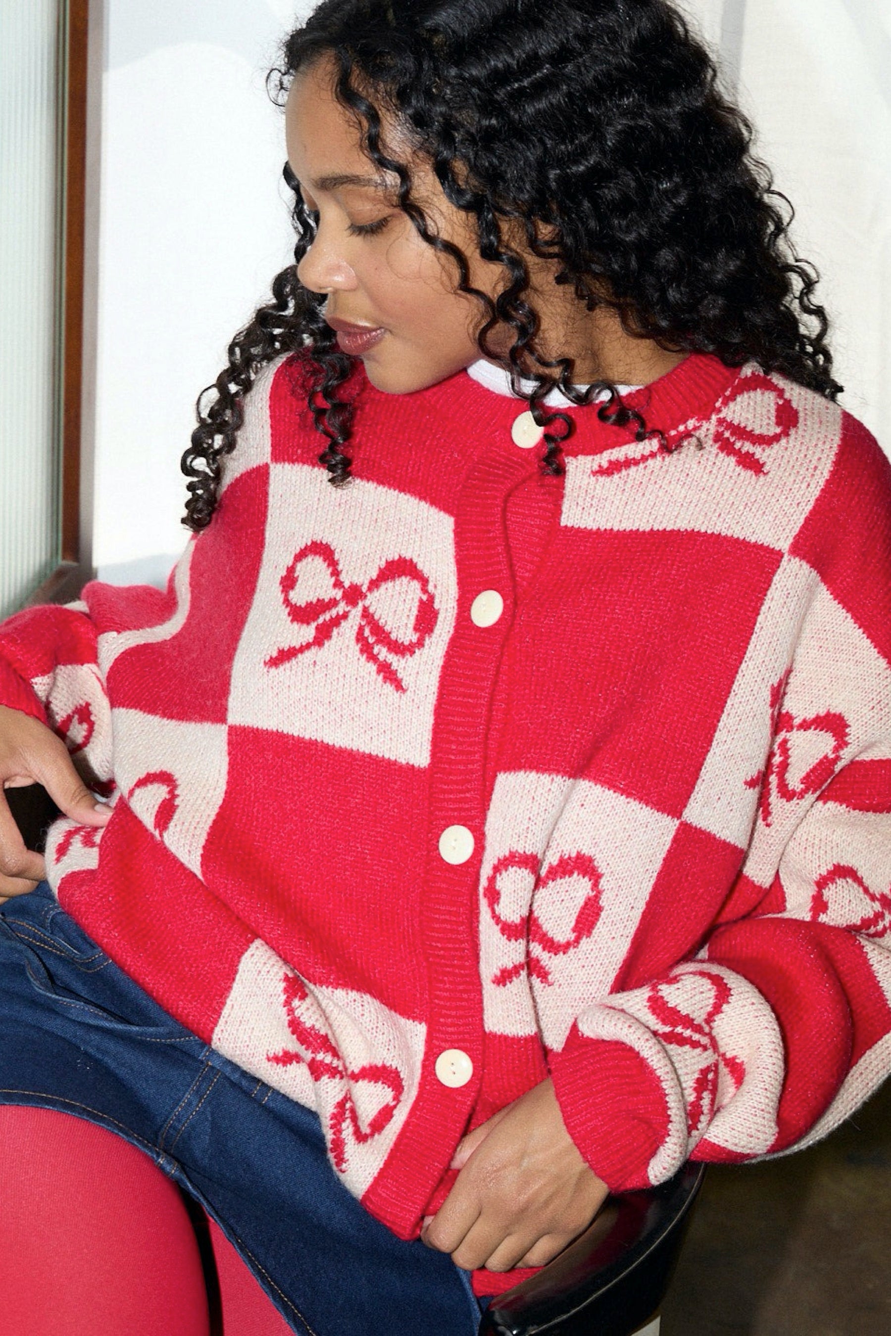 Cherry Bow Check Lauda Cardigan – Prism Boutique