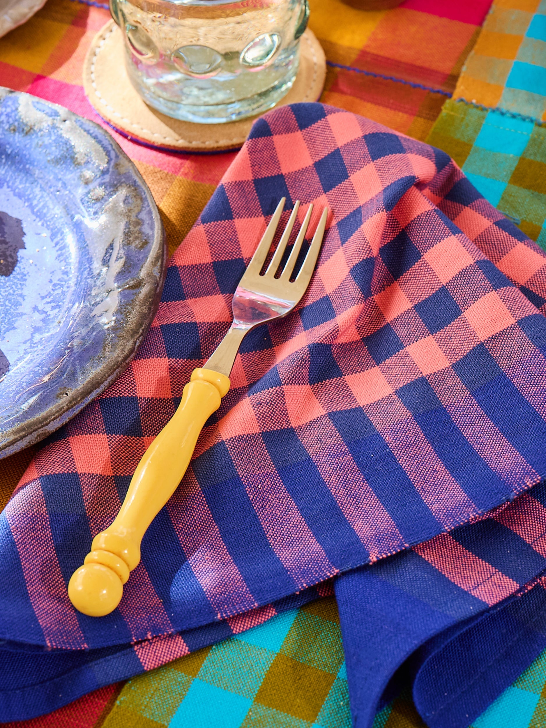 Grid Napkin Pair - Navy