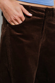 Brown Cord Cosette Barrel Pant