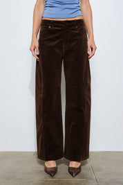 Brown Cord Cosette Barrel Pant