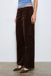 Brown Cord Cosette Barrel Pant