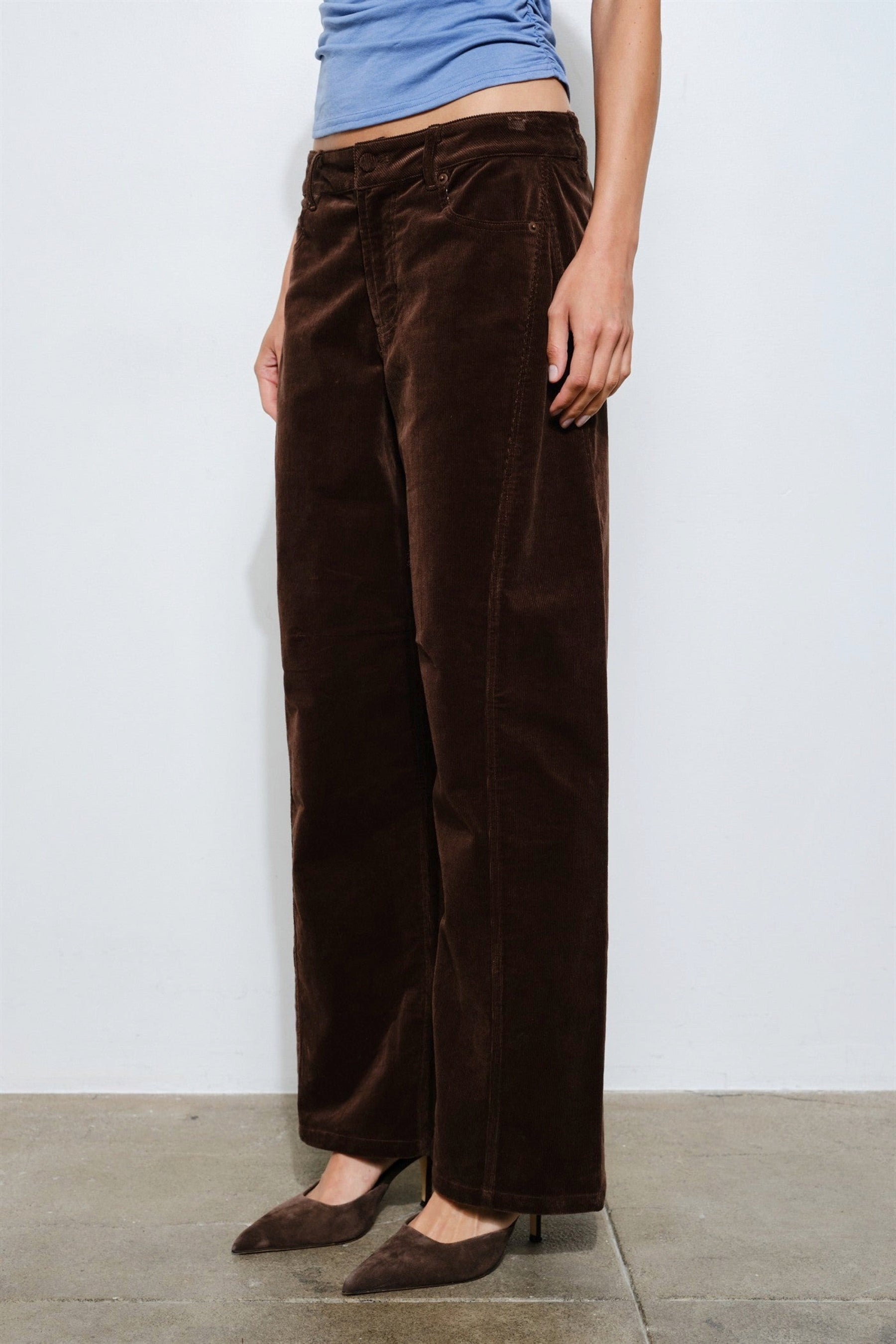 Brown Cord Cosette Barrel Pant