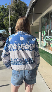 Blue Floral Tablecloth Shirt