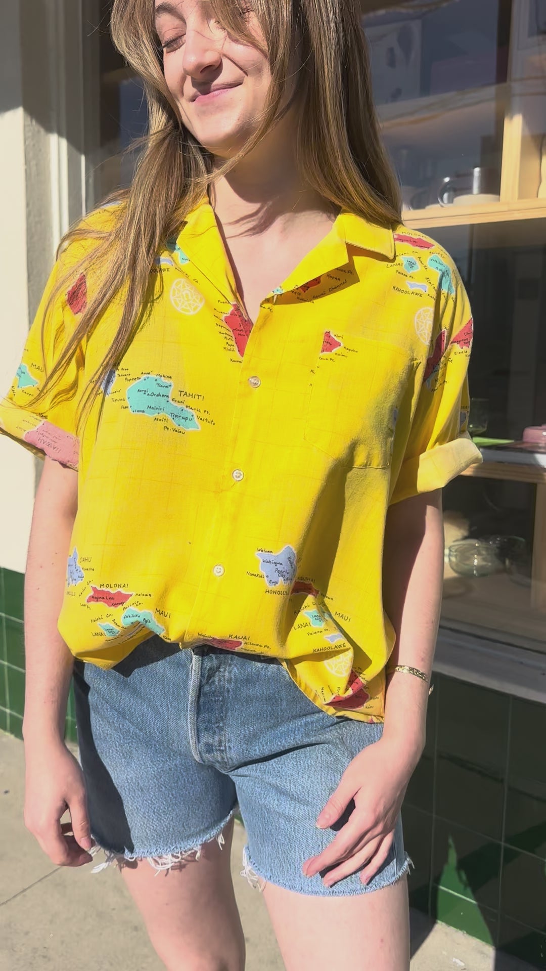 Yellow Hawaii Map Shirt