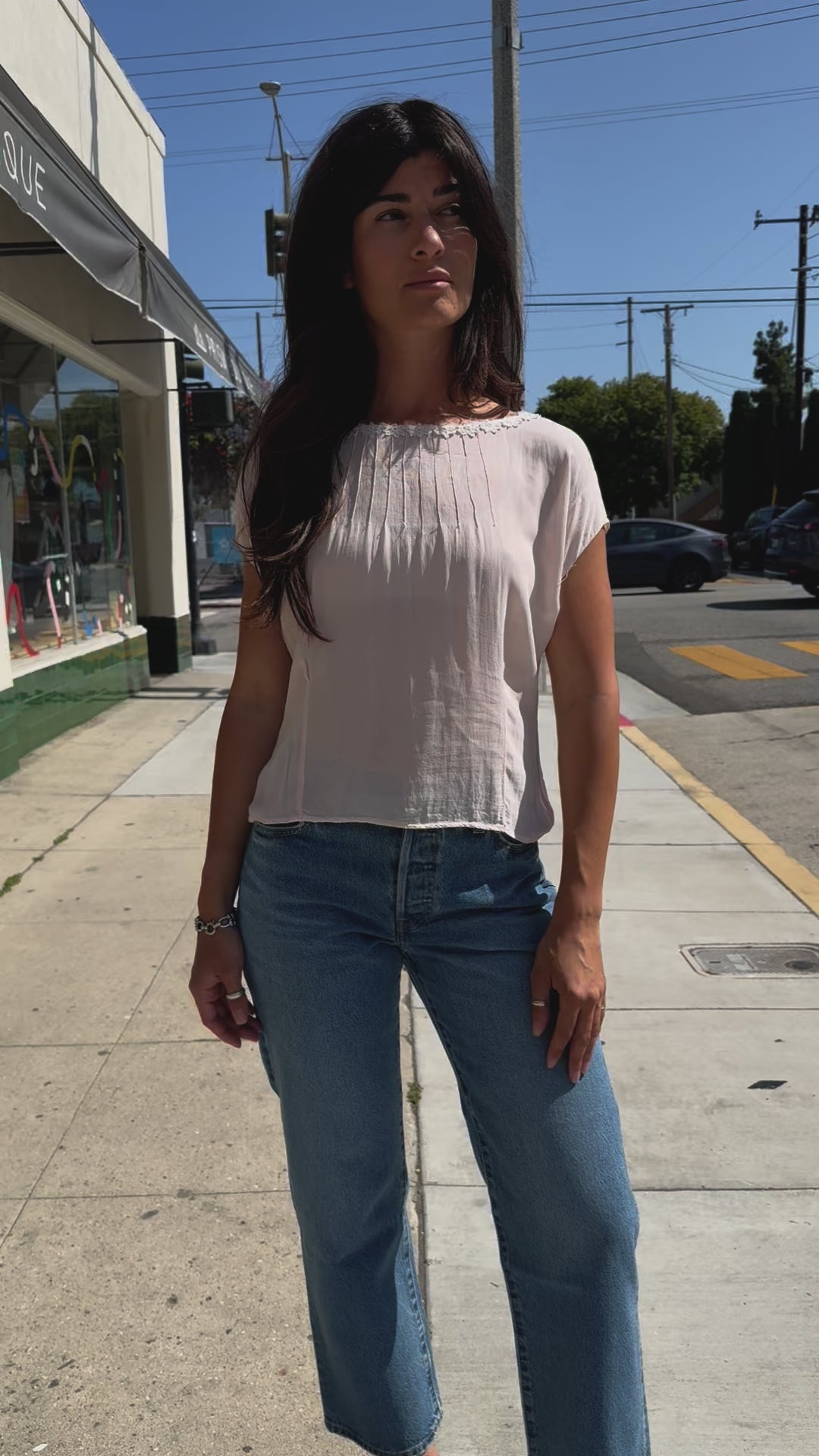 Pale Pink Silk Blouse