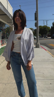 Pale Grey Silk Kimono