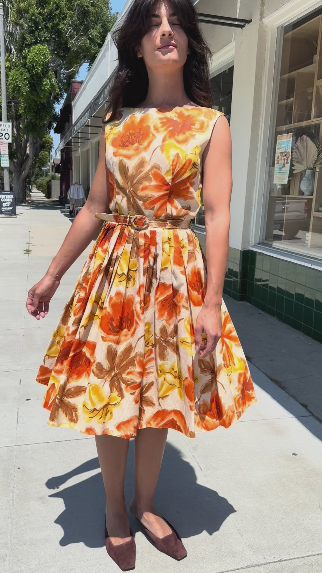 Orange Floral Dress