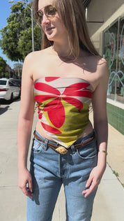 Big Red Floral Silk Scarf