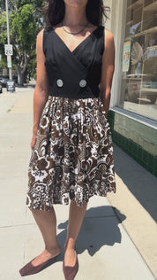 Black + Brown Paisley Dress