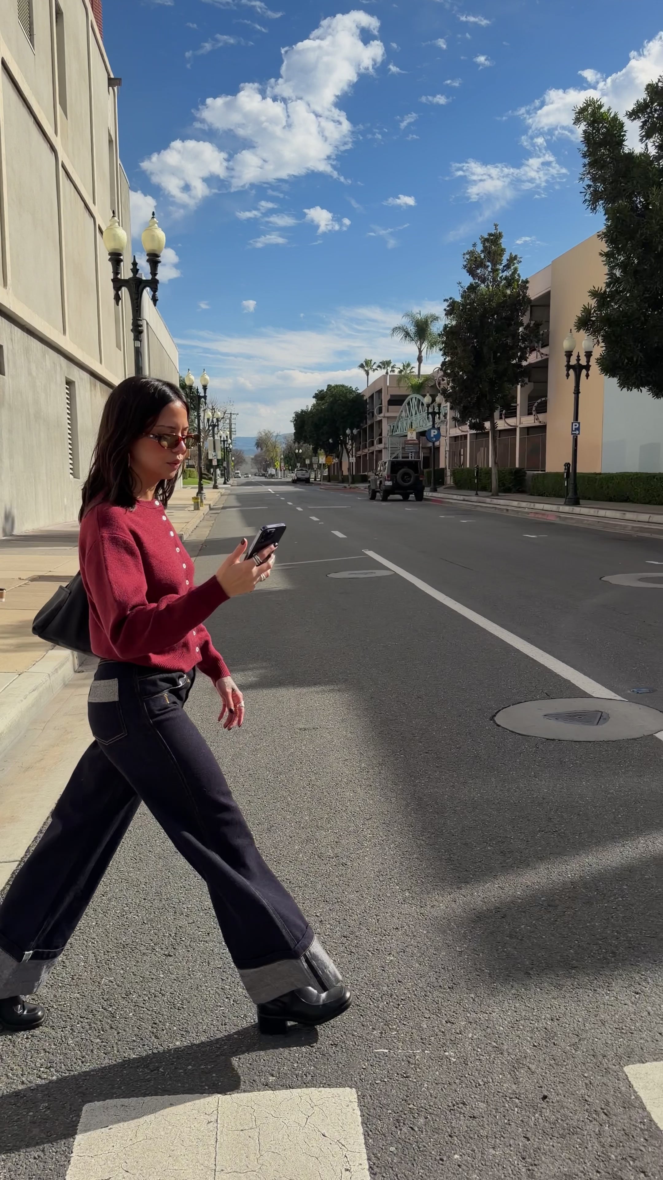Wide Leg Cuffed Jean