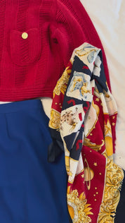 Red Gold Button Cardigan