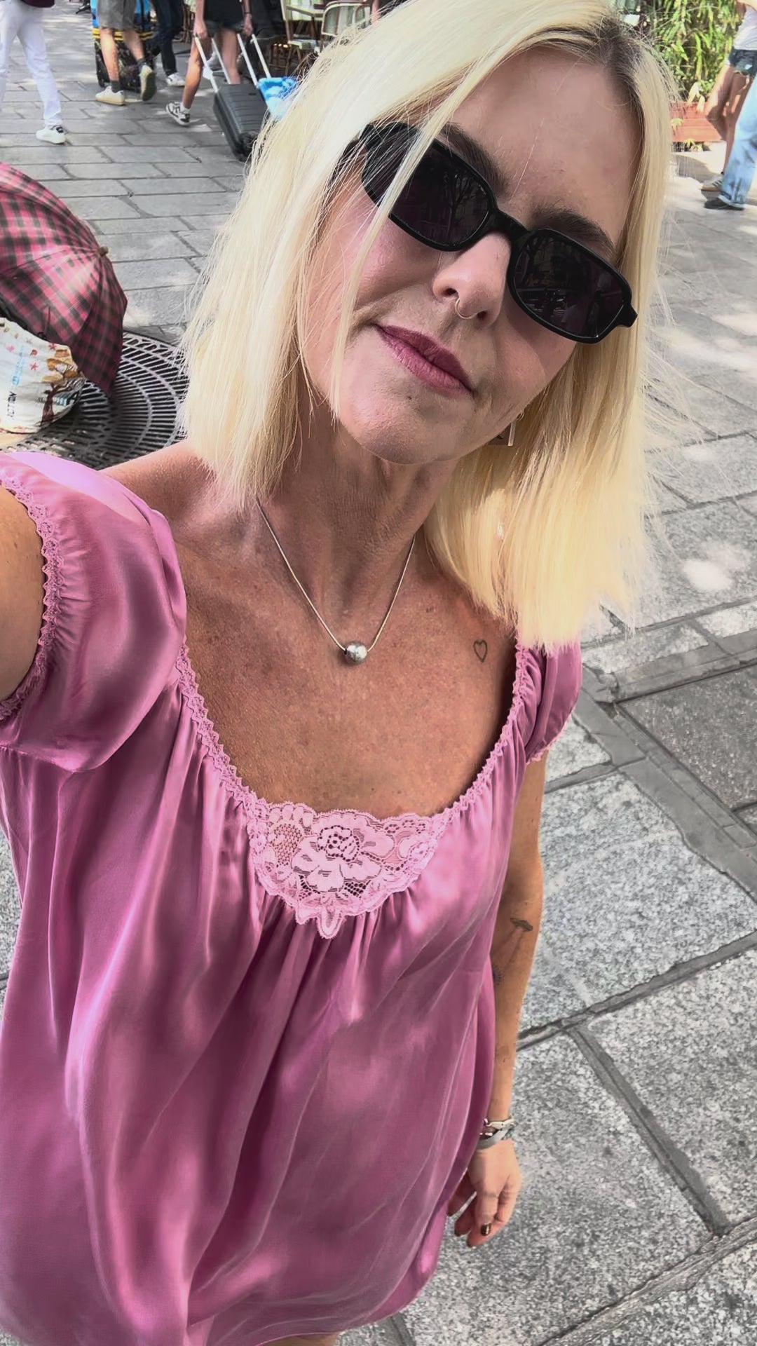 Sunset Pink Bo Silk Dress