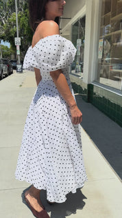 White + Black Polka Dot Dress