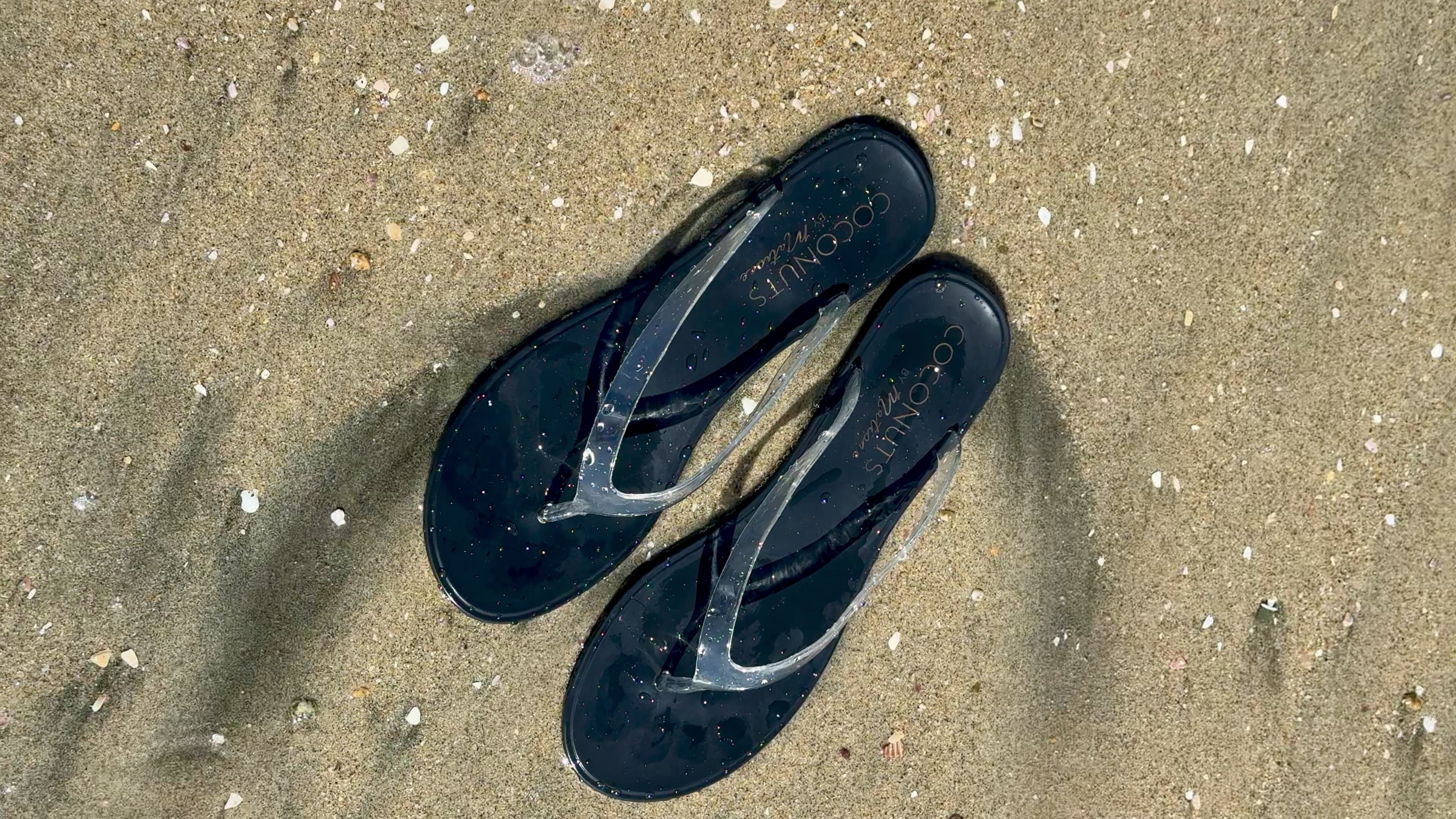 Clear Black Olsen Sandal