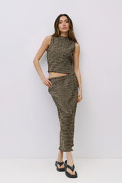 Brown Plaid Sab Skirt