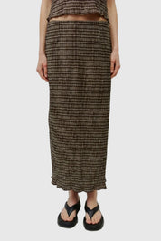 Brown Plaid Sab Skirt