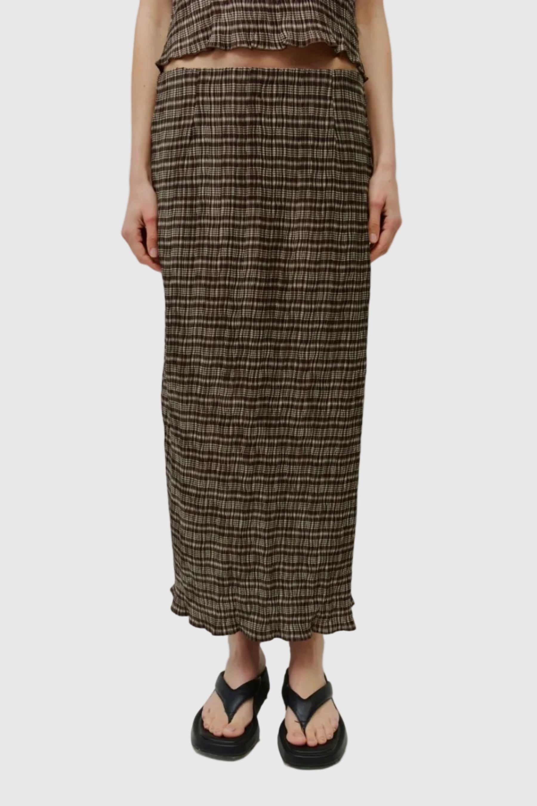 Brown Plaid Sab Skirt
