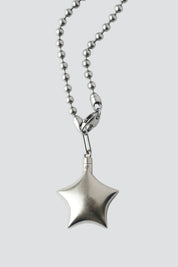 Silver Puffed Star II Necklace