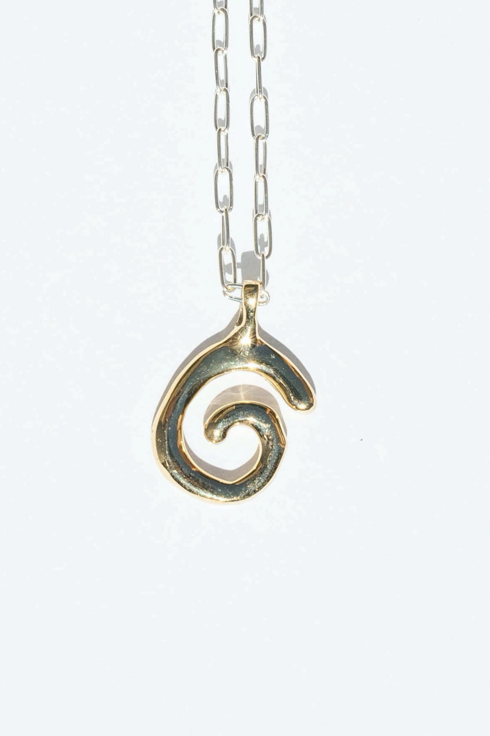 Brass + Silver Swirl Necklace